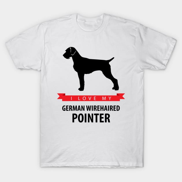 I Love My German Wirehaired Pointer T-Shirt by millersye